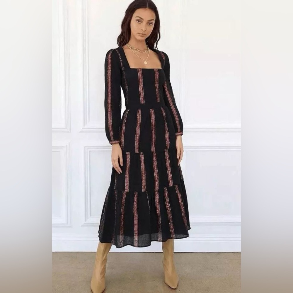 Adelyn Rae | Rhiana Midi Dress, Size L.